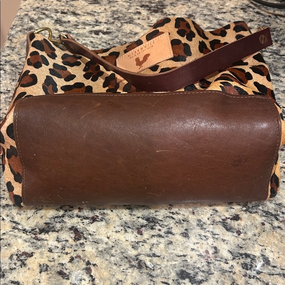 Meanwhile Back on the Farm leather/hide leopard tote - Picture 4 of 4